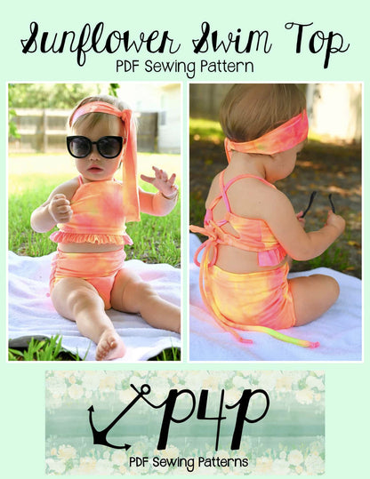 Sunflower Swim Top- Youth