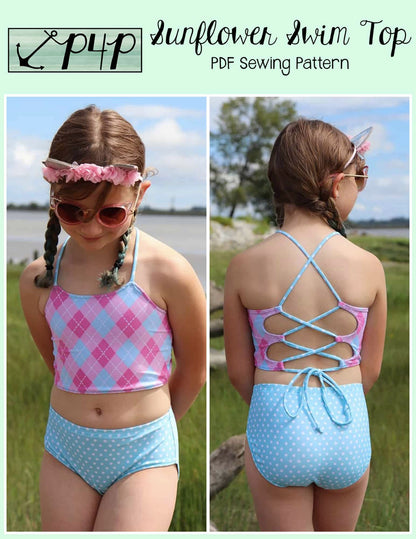Sunflower Swim Top- Youth