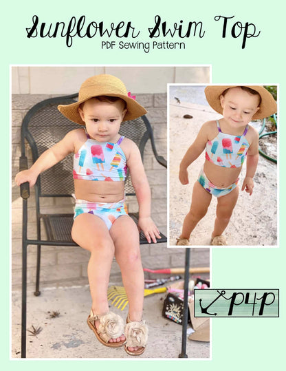 Sunflower Swim Top- Youth