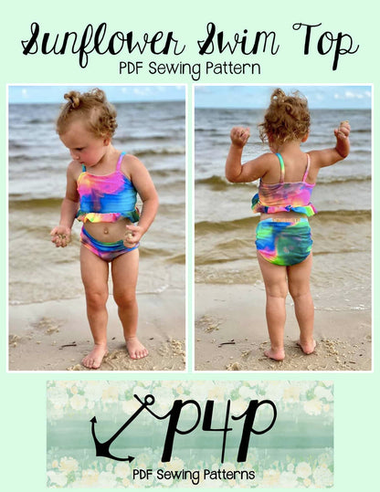 Sunflower Swim Top- Youth