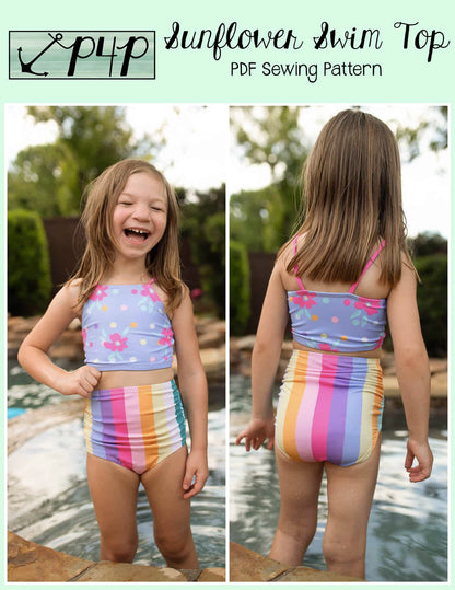 Sunflower Swim Top- Youth