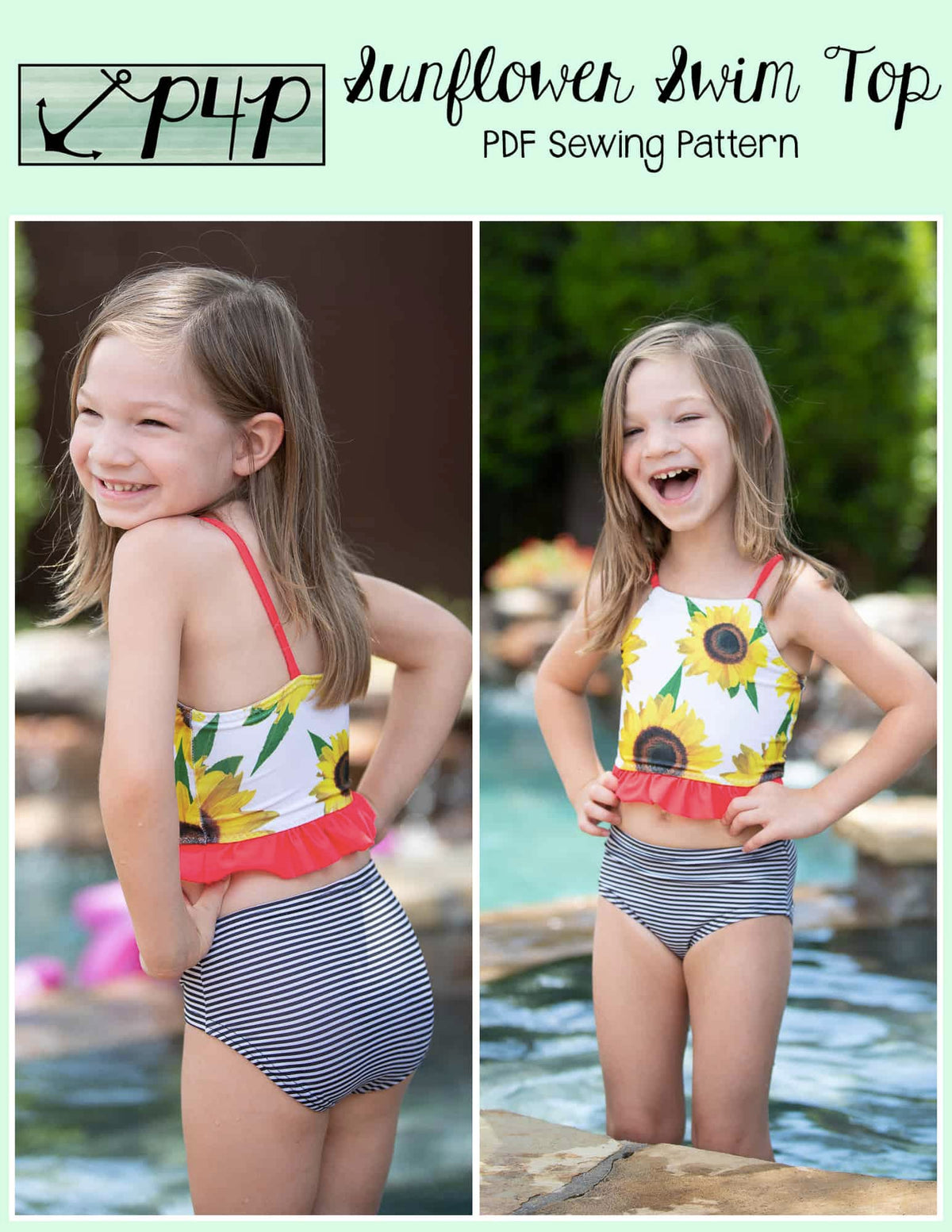 Sunflower Swim Top- Youth