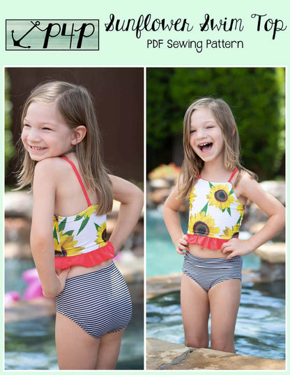 Sunflower Swim Top- Youth