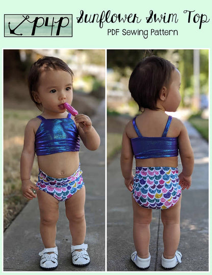 Sunflower Swim Top- Youth