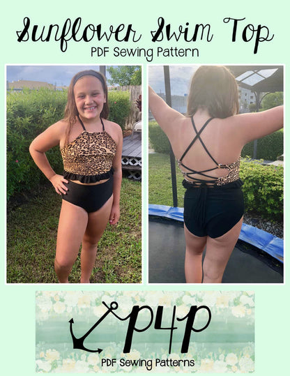 Sunflower Swim Top- Youth