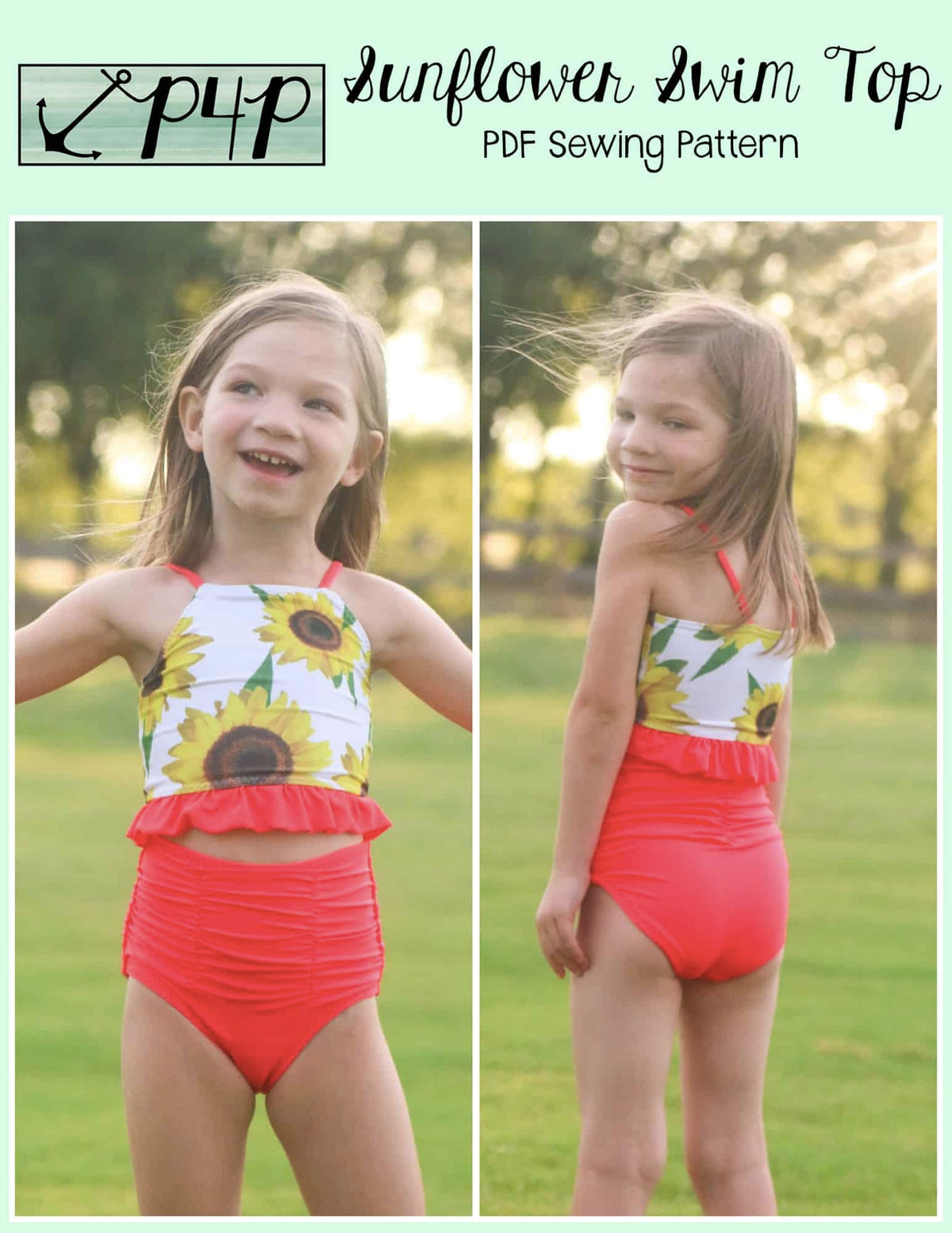 Sunflower Swim Top- Youth