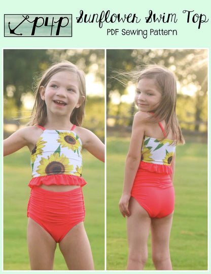 Sunflower Swim Top- Youth
