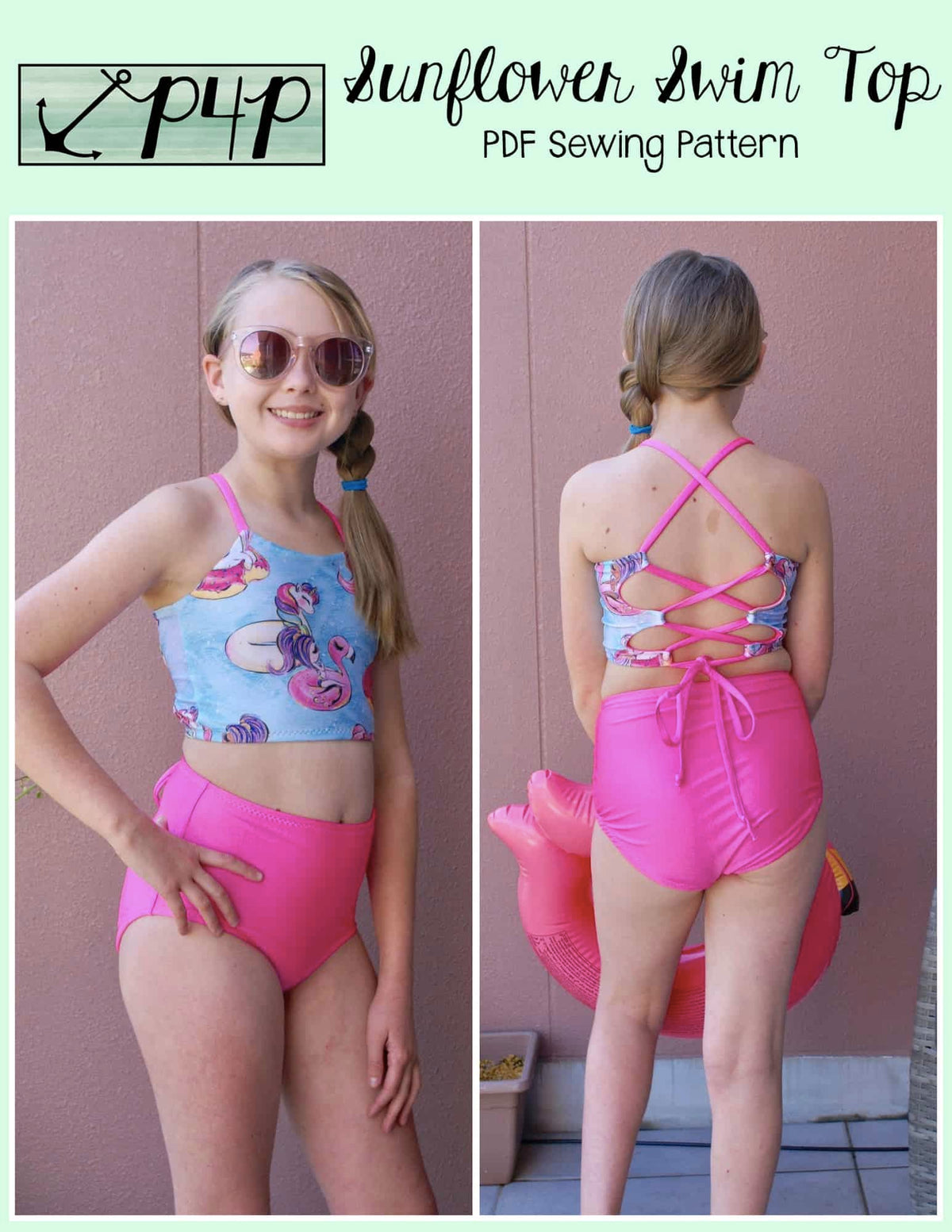 Sunflower Swim Top- Youth