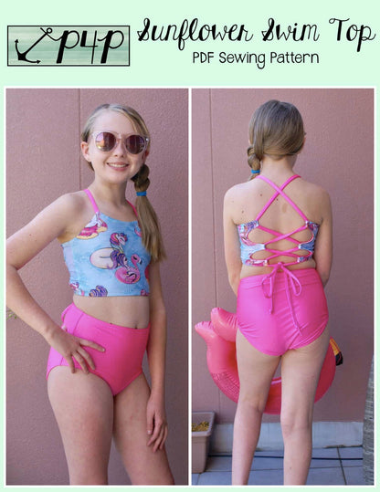 Sunflower Swim Top- Youth