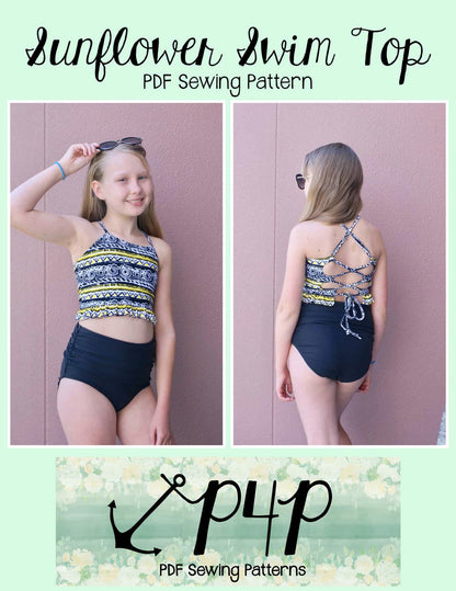 Sunflower Swim Top- Youth