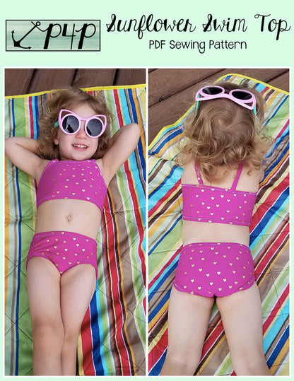 Sunflower Swim Top- Youth
