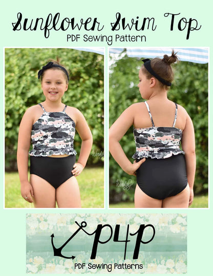 Sunflower Swim Top- Youth