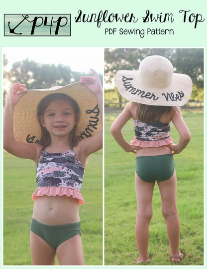Sunflower Swim Top- Youth