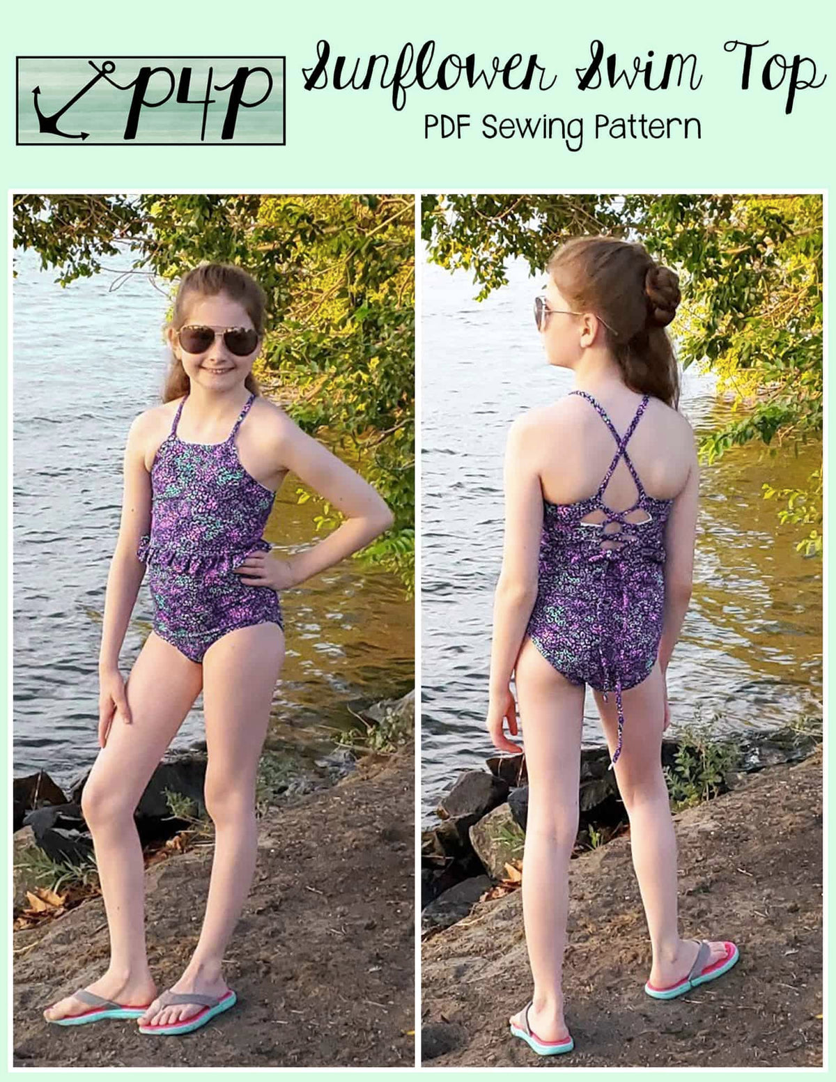 Sunflower Swim Top- Youth