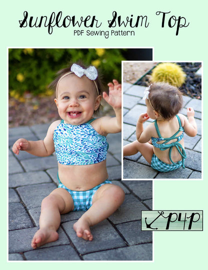Sunflower Swim Top- Youth