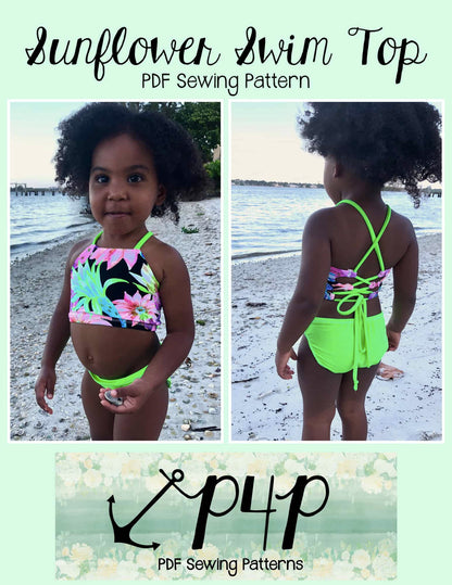 Sunflower Swim Top- Youth