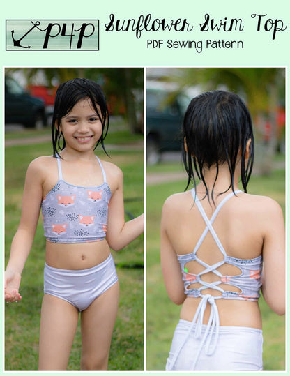 Sunflower Swim Top- Youth