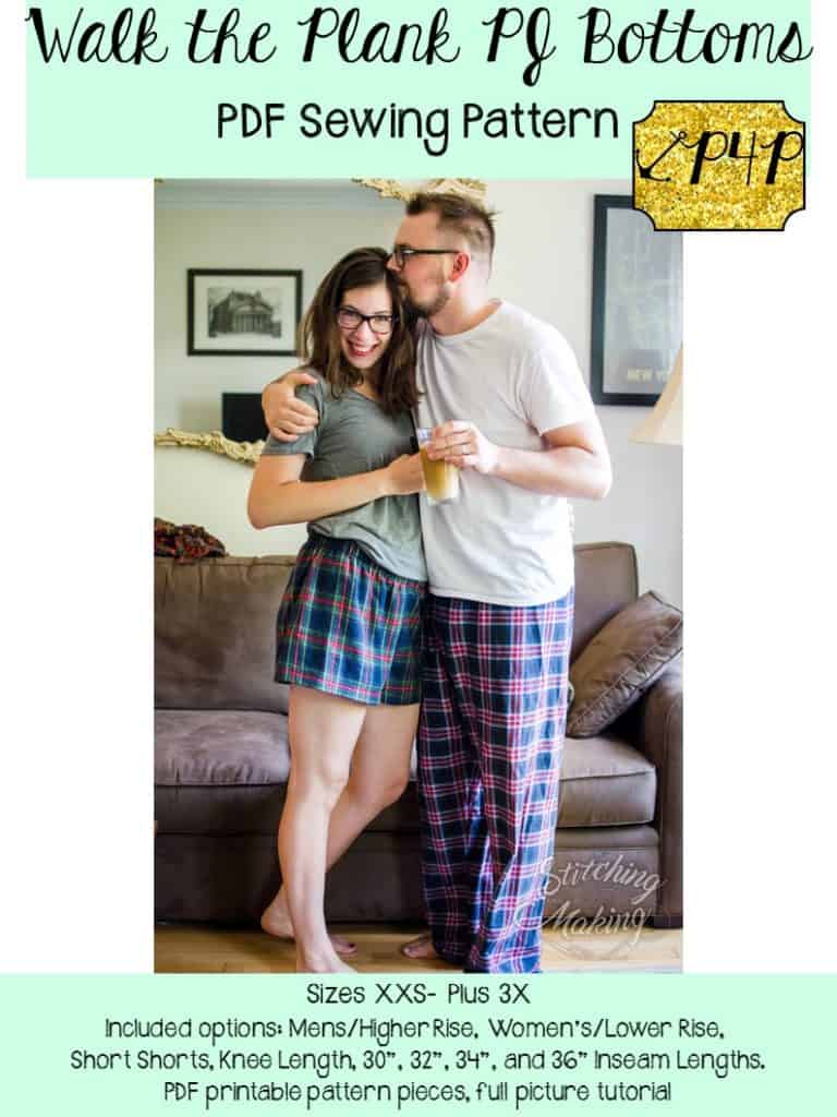 A photo of a finished Walk the Plank PJ Bottoms.
