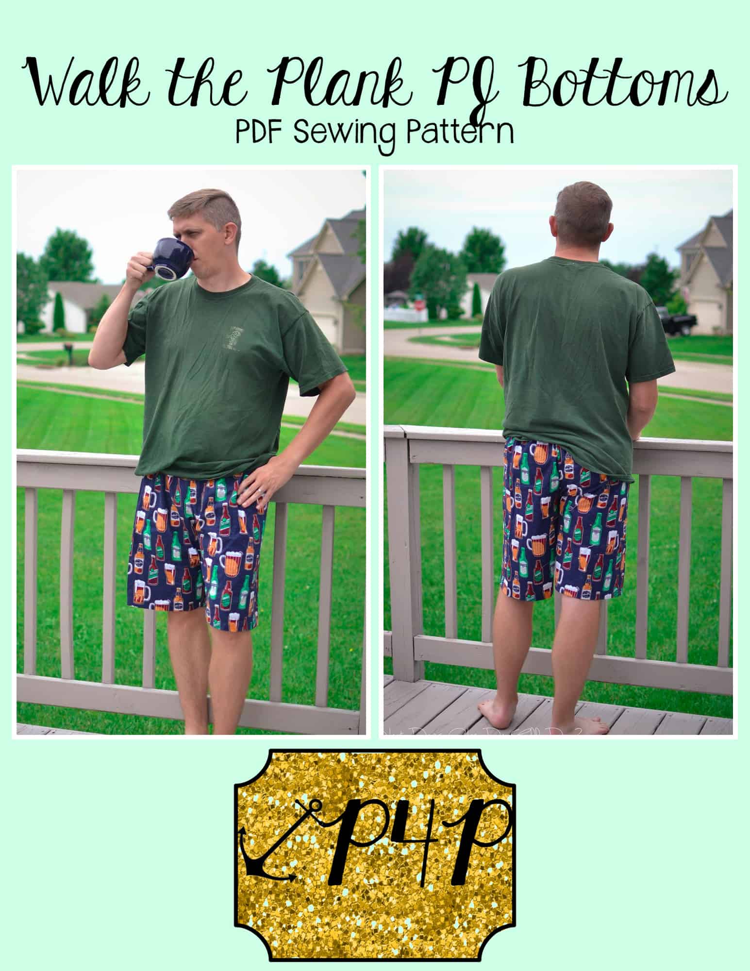 Walk the Plank PJ Bottoms- Adult Unisex - Patterns for Pirates