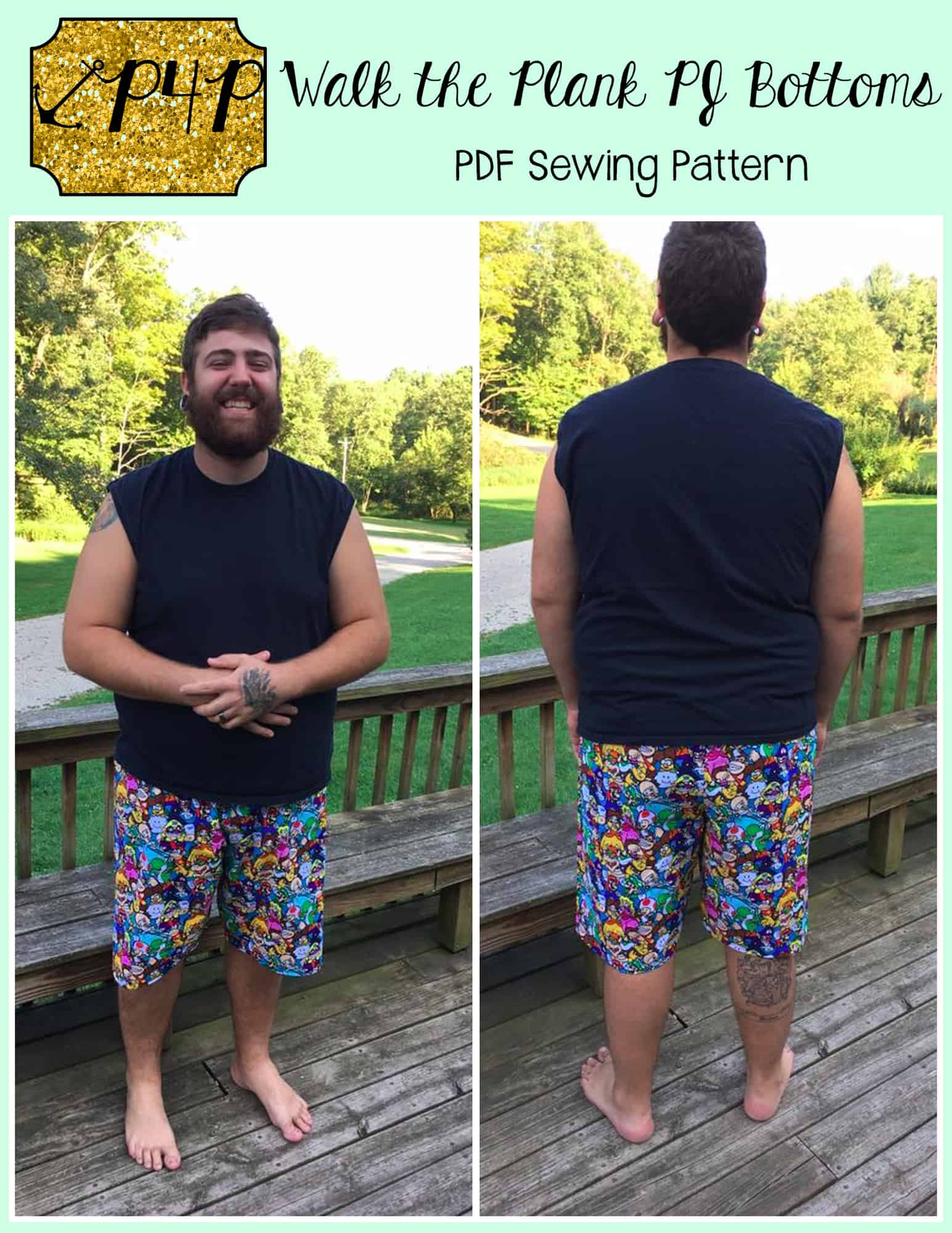 Walk the Plank PJ Bottoms- Youth Unisex - Patterns for Pirates