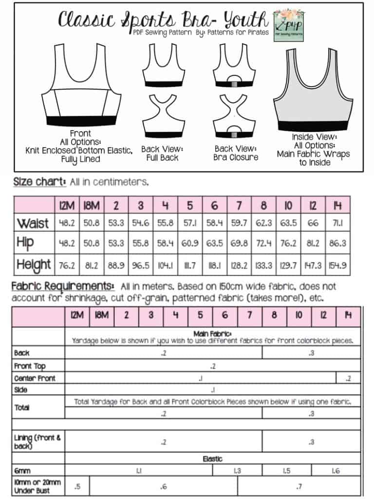 New Pattern Release :: Classic Sports Bra! - Patterns for Pirates