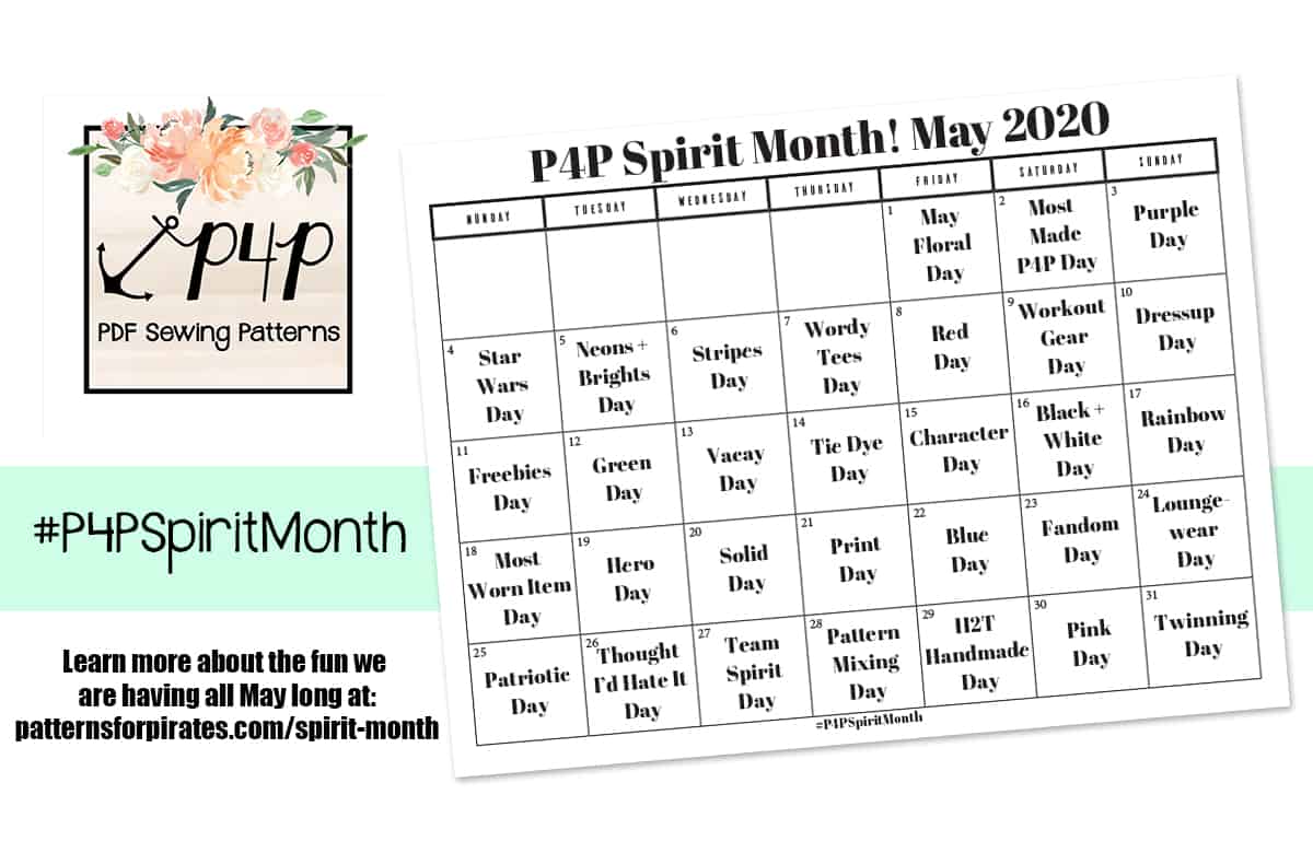 P4P Spirit Month 2020 Patterns for Pirates