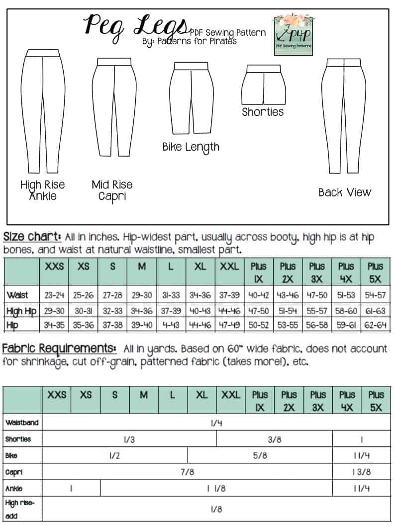 Virginia leggings pattern – Riverside Fabrics