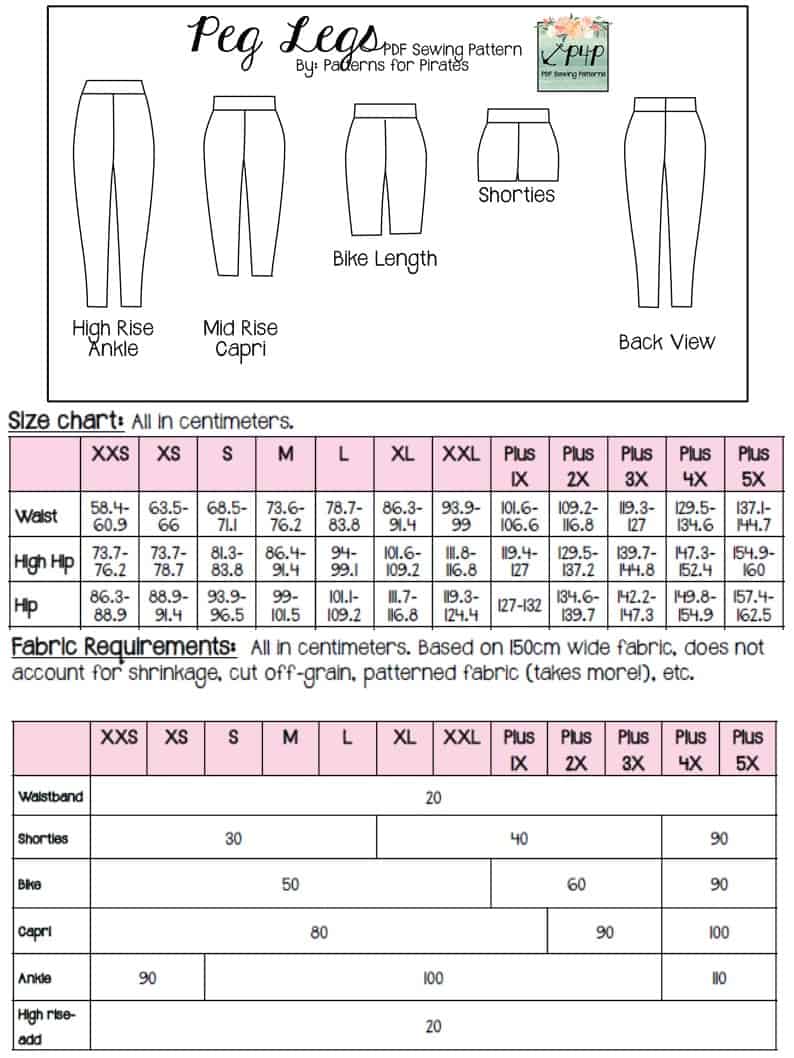 Women's Leggings Pattern With Stretch Fabric, High Waist, Plus