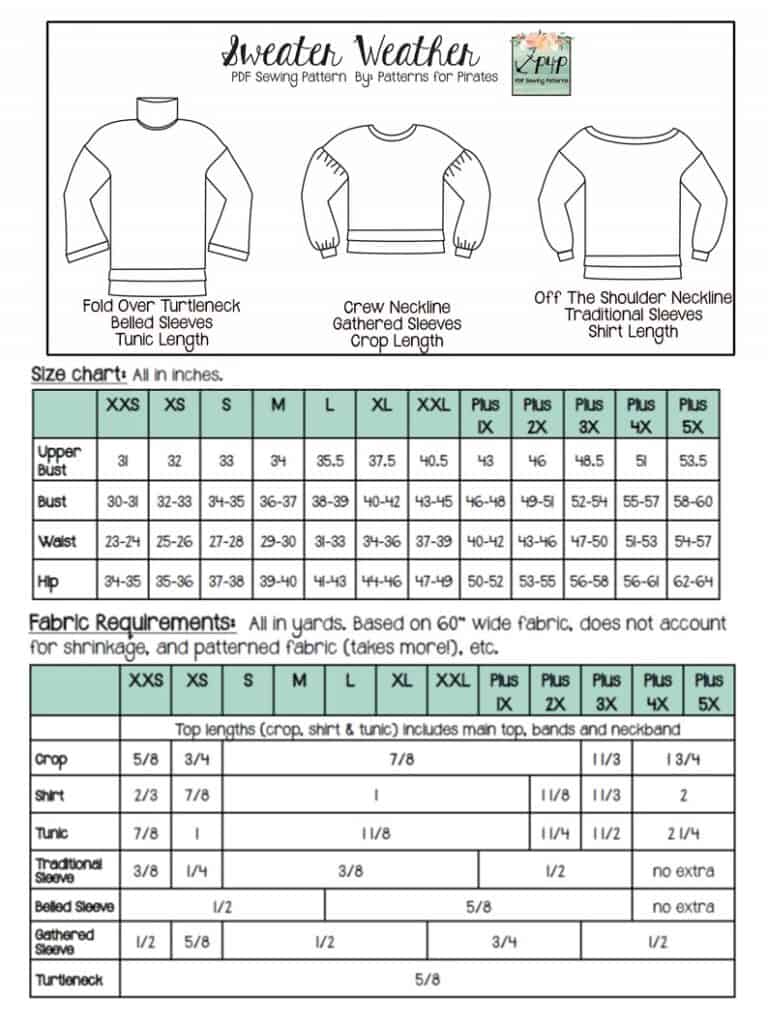 Sweater Weather- Bundle - Patterns for Pirates