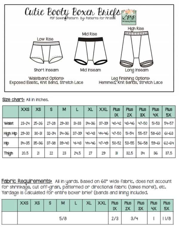Cutie Booty Boxer Briefs - Patterns for Pirates