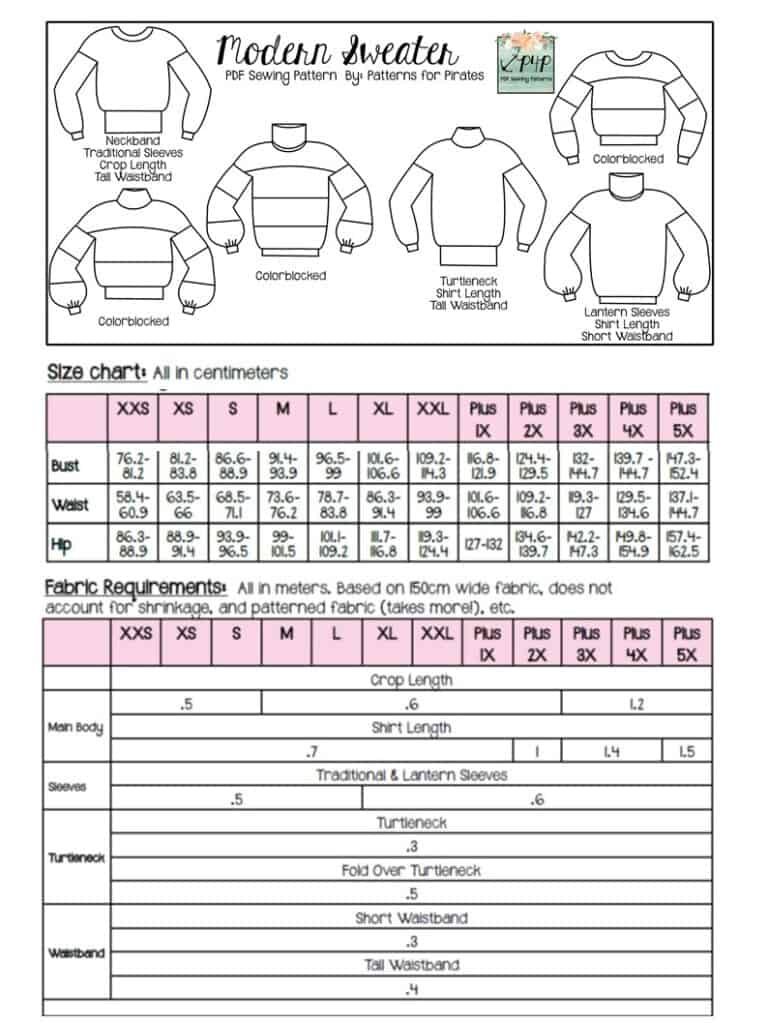 Modern Sweater- Bundle - Patterns for Pirates