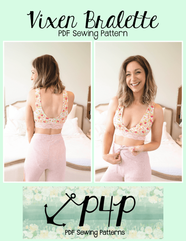 Lace Back Training Bralette PDF Sewing Pattern, Training Bra for
