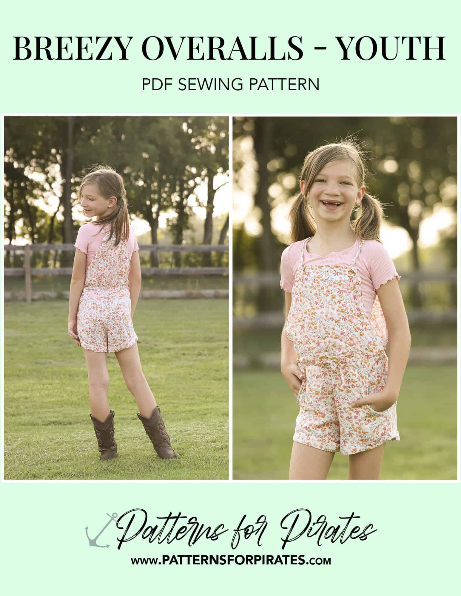 Breezy Overalls - Youth - Patterns for Pirates