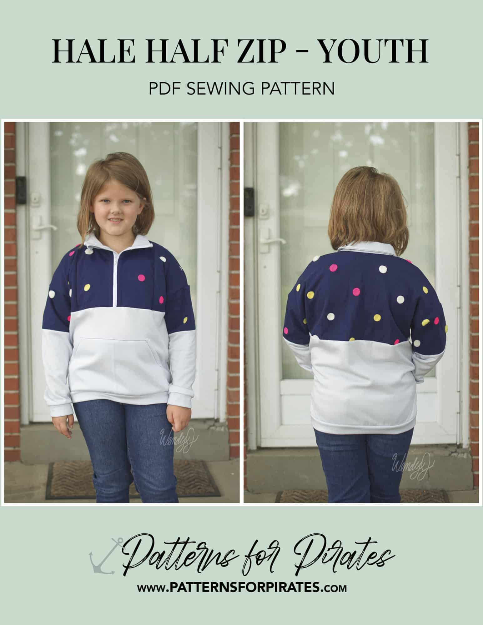 Hale Half Zip - Youth - Patterns for Pirates