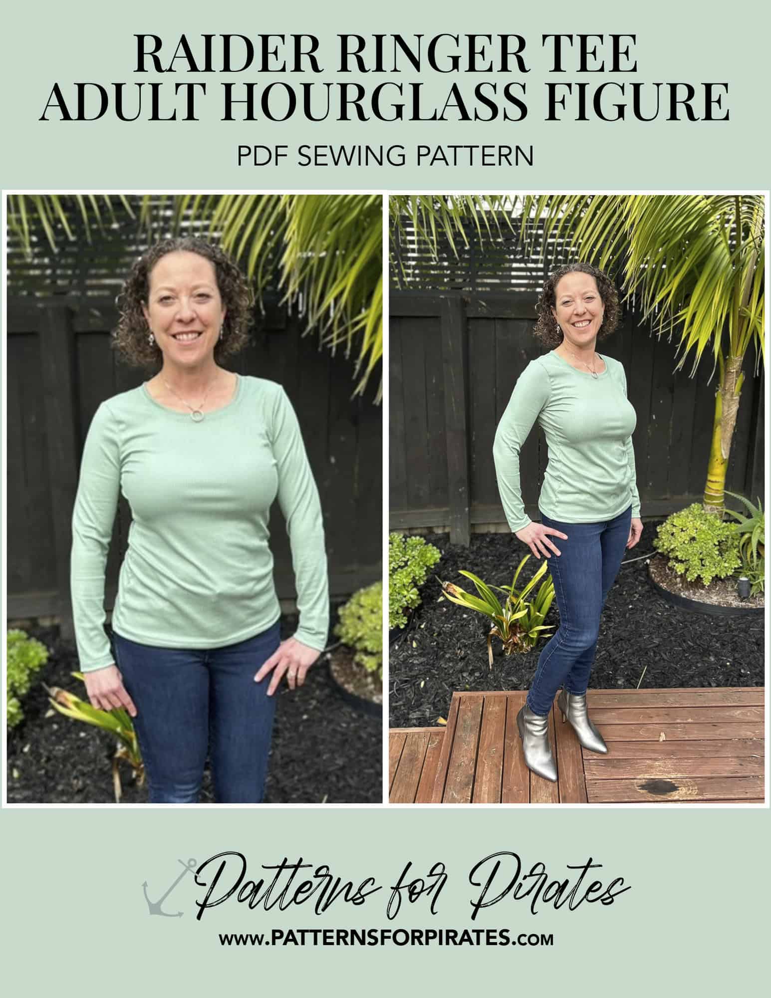 Raider Ringer Tee - Hourglass Figure - Patterns for Pirates