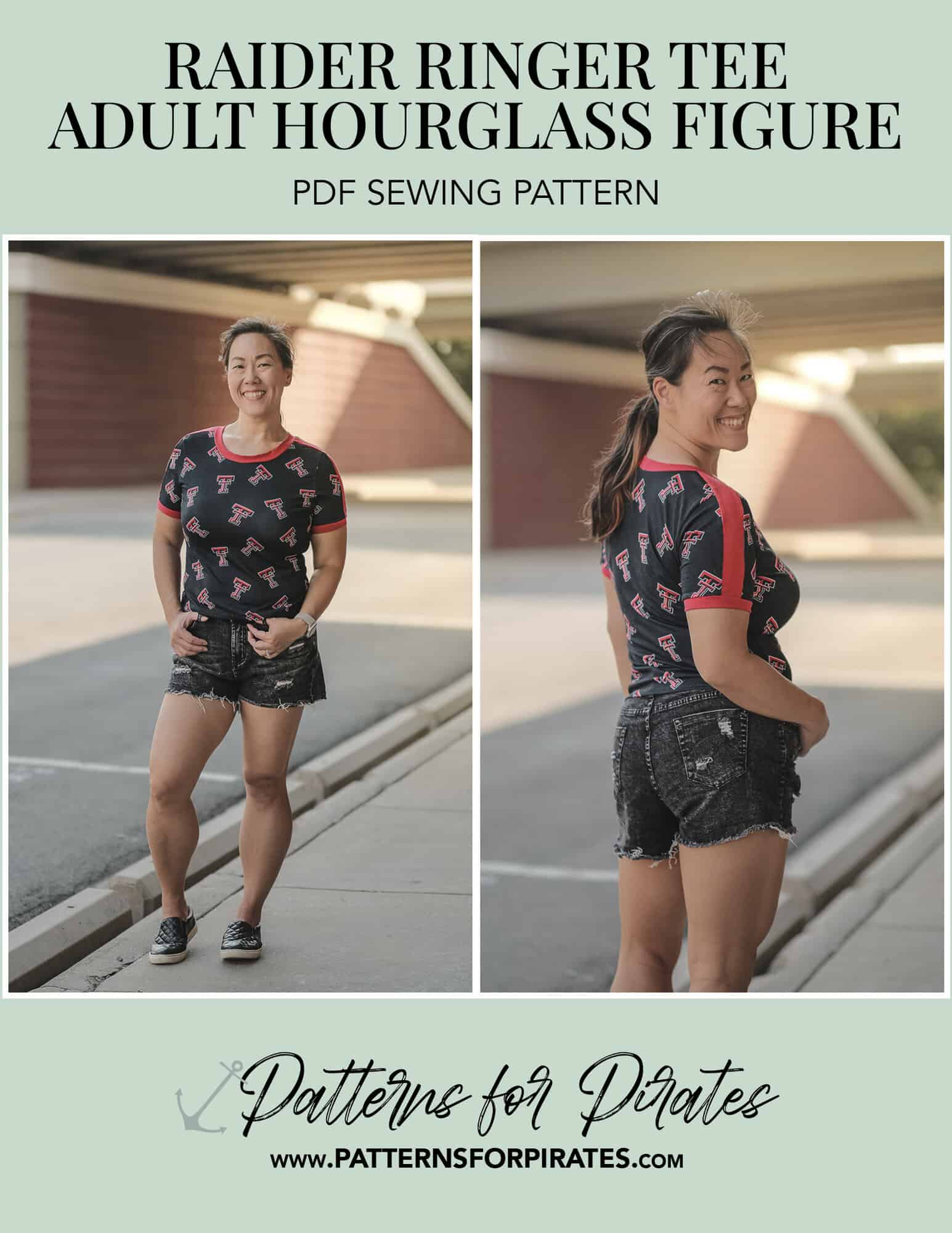 Raider Ringer Tee - Hourglass Figure - Patterns for Pirates