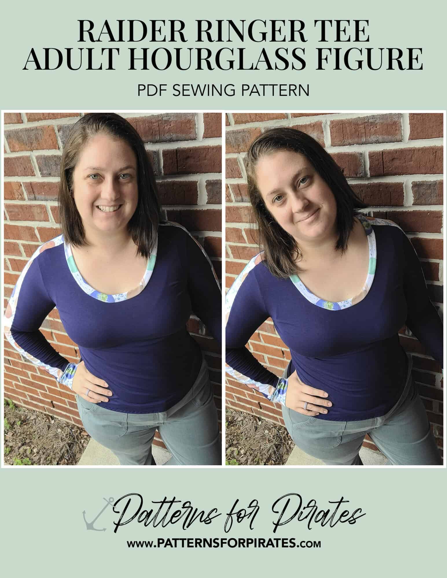 Raider Ringer Tee - Hourglass Figure - Patterns for Pirates