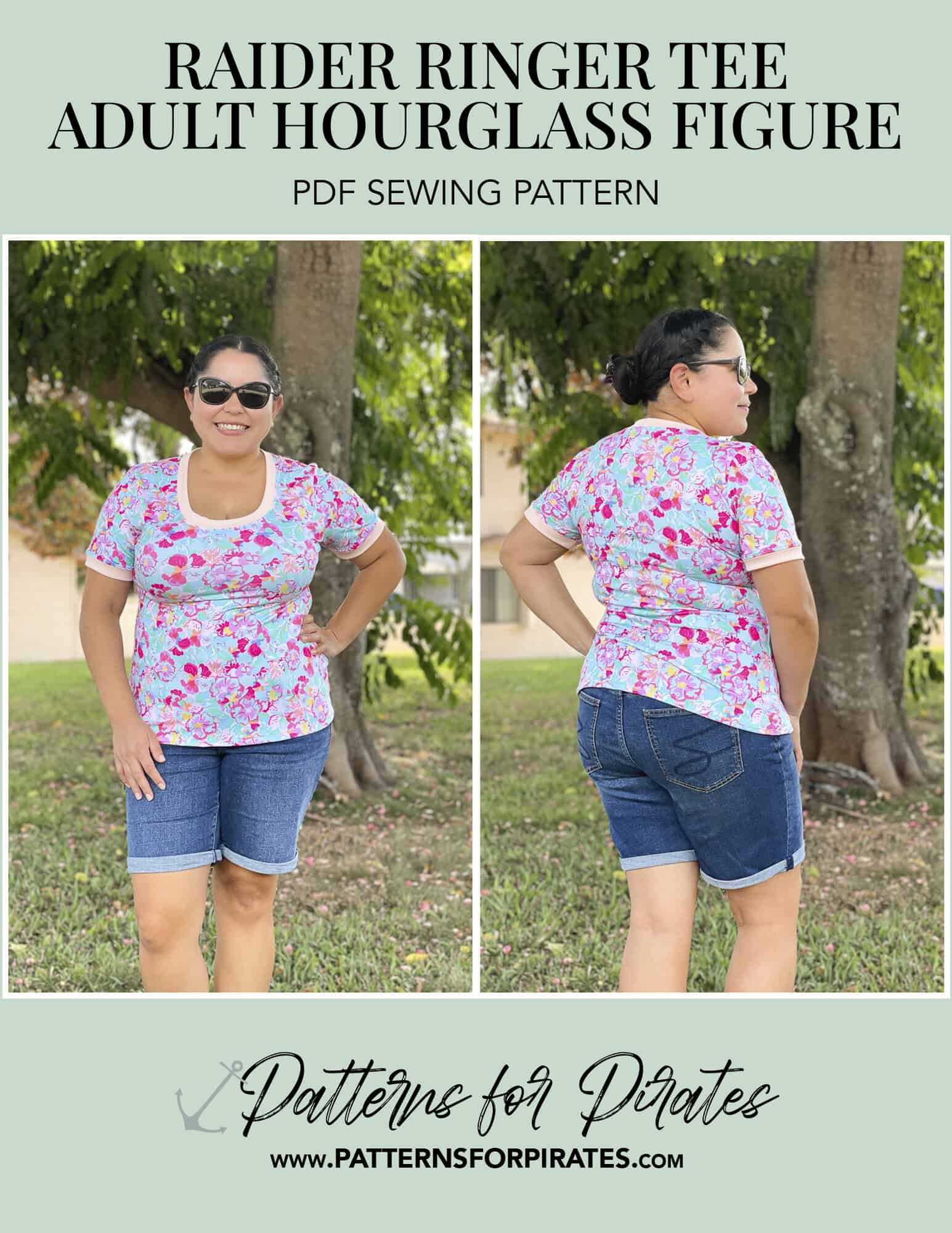 Raider Ringer Tee - Hourglass Figure - Patterns for Pirates