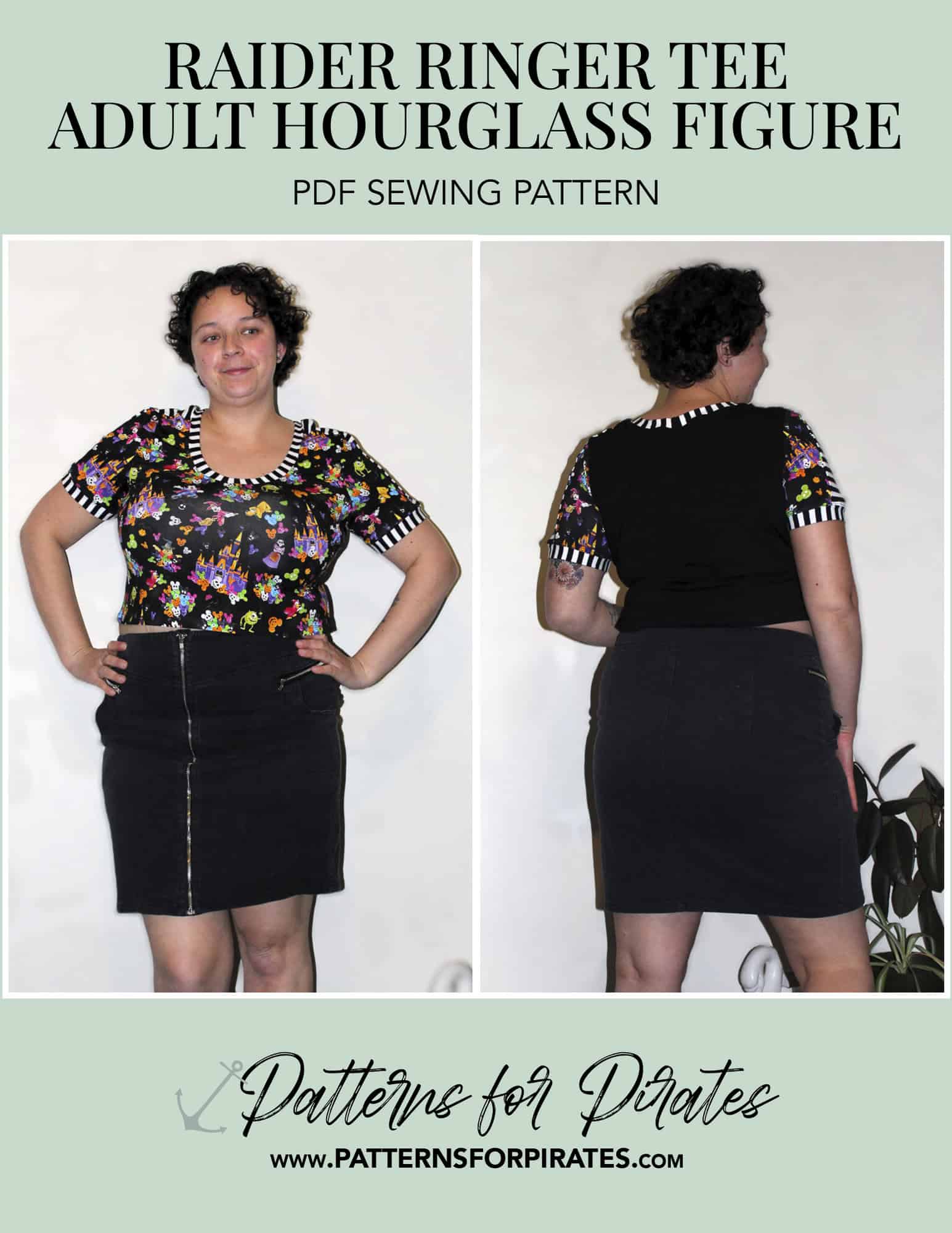 Raider Ringer Tee - Hourglass Figure - Patterns for Pirates