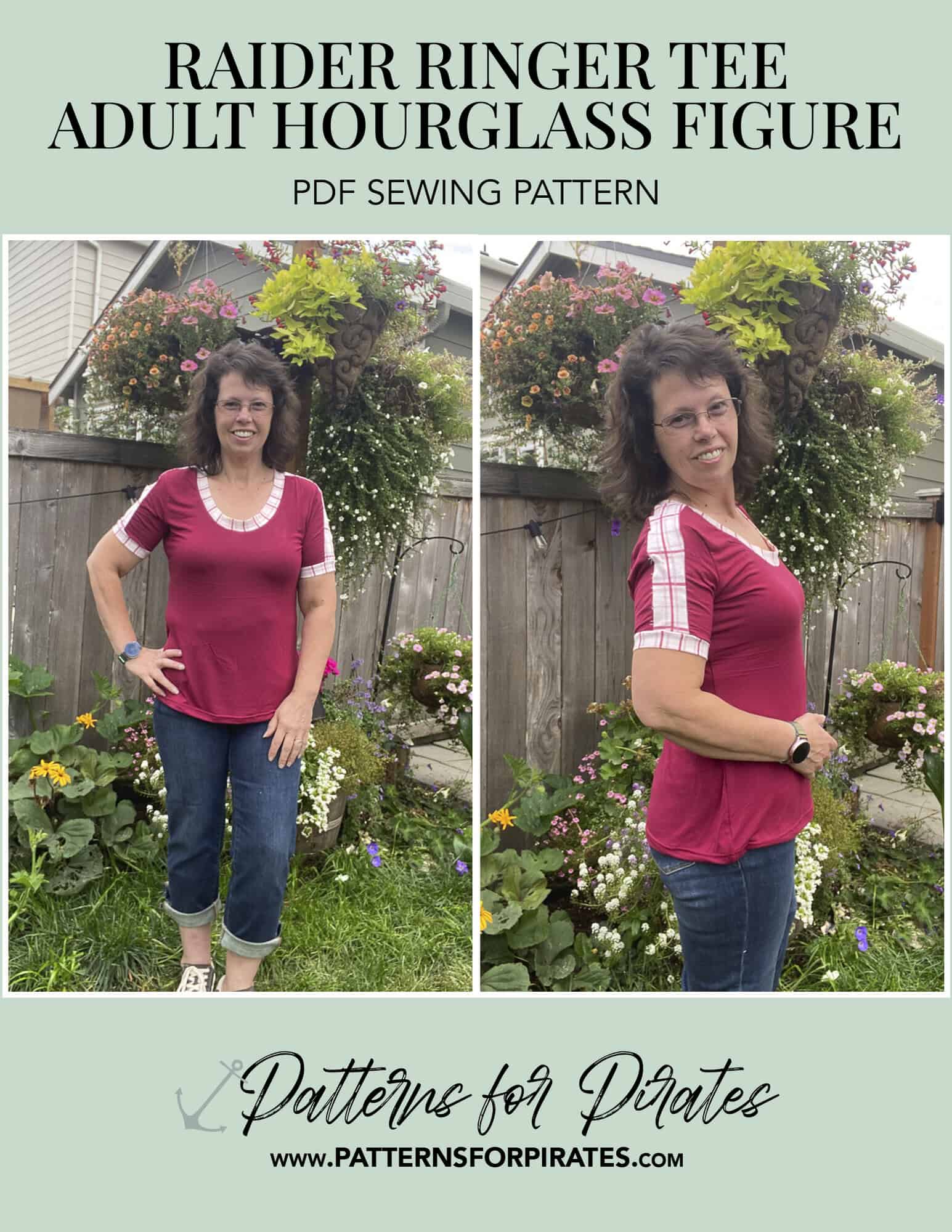 Raider Ringer Tee - Hourglass Figure - Patterns for Pirates