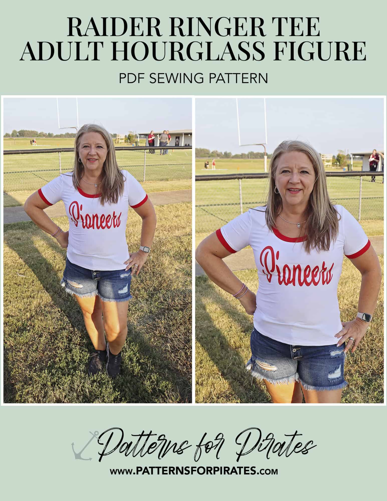 Raider Ringer Tee - Hourglass Figure - Patterns for Pirates