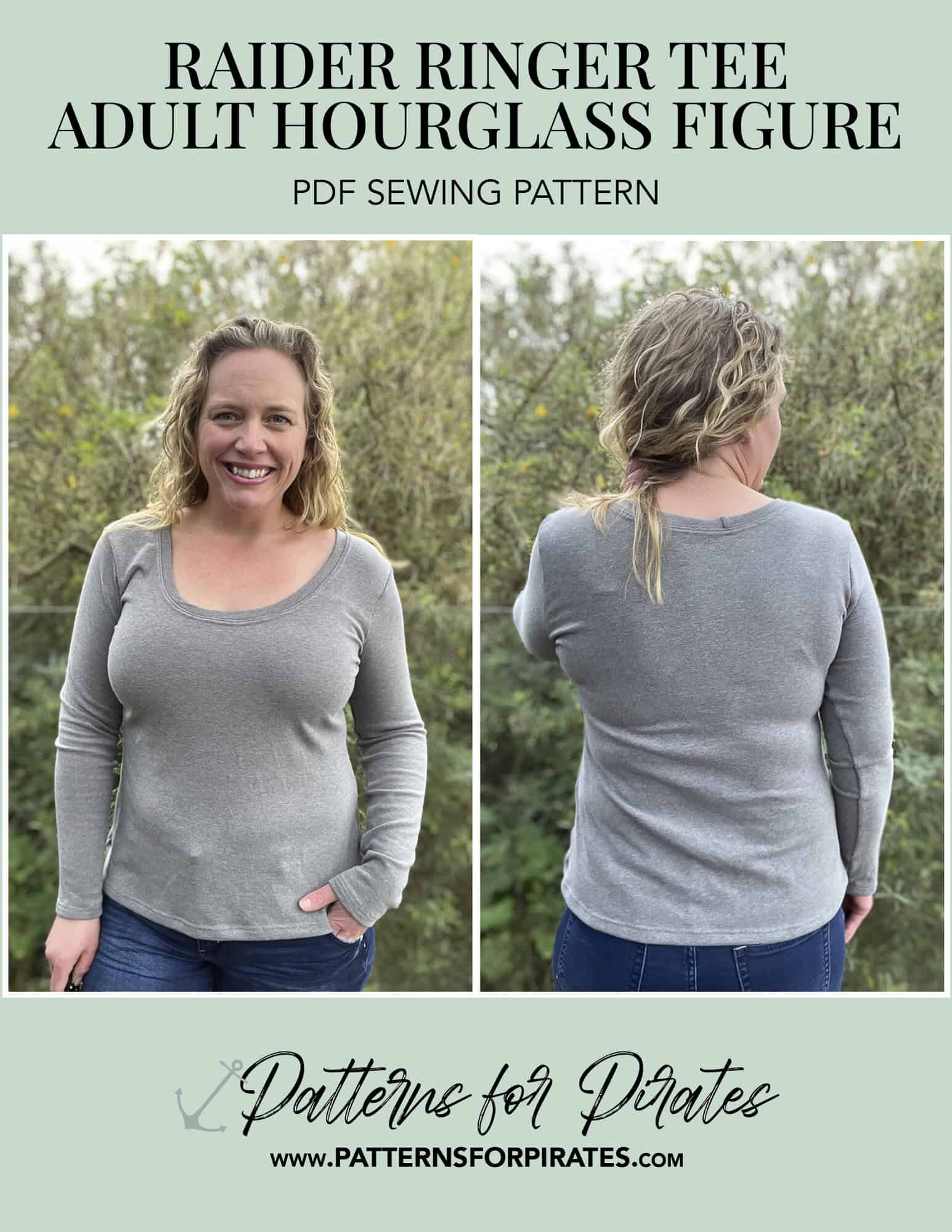 Raider Ringer Tee - Hourglass Figure - Patterns for Pirates