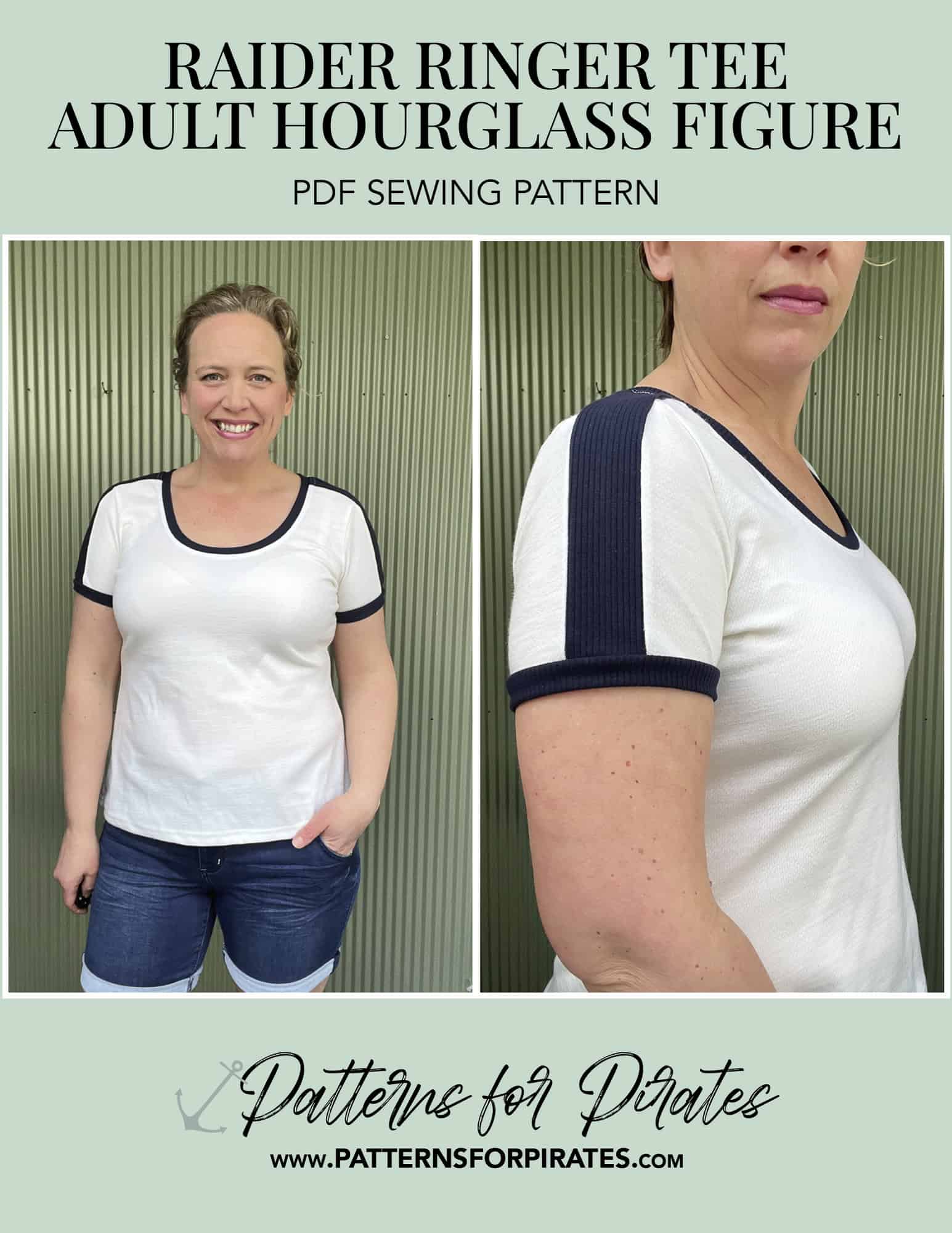 Raider Ringer Tee - Hourglass Figure - Patterns for Pirates